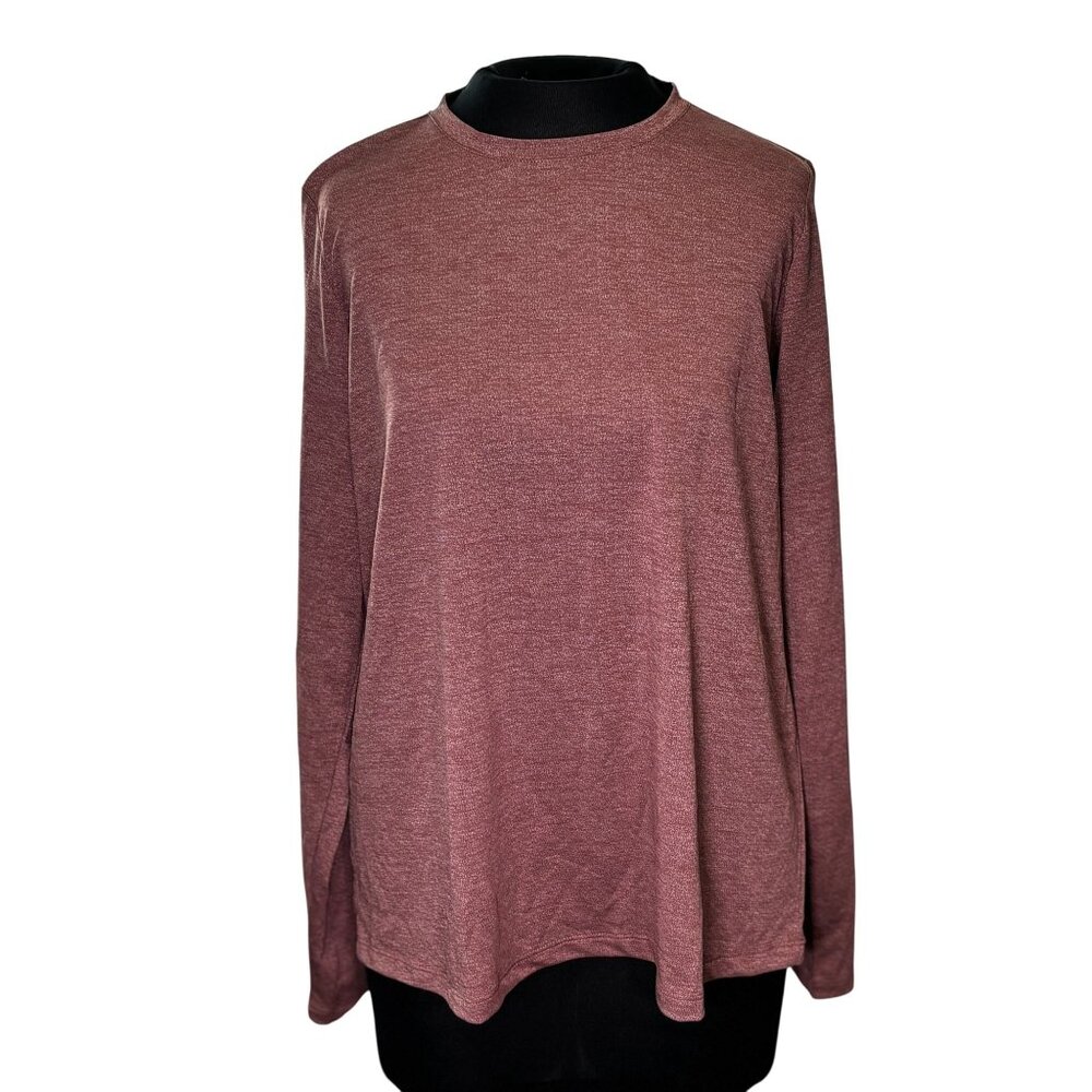 Xersion Womens Anti-Odor Long Sleeve Top With Drape Back - Large